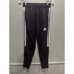 Women's Adidas Aeroready Joggers Sz Small Black White Stripes Training Pants